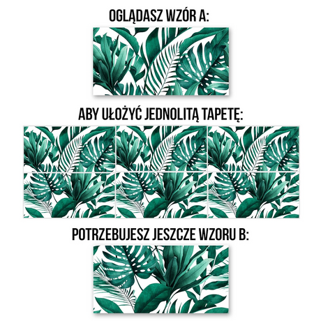 Płytka ścienna dekoracyjna Alfa-Cer MONSTERA WHITE DEC. A glossy 29,8x59,8 gat. I